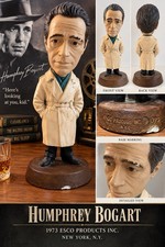 Vintage 1973 ESCO Humphrey Bogart Chalkware Statue 16