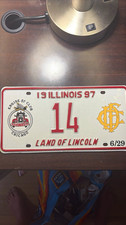 Vintage 1997 Illinois Special Event License Plate Chicago Engine 87 Club Low #14 picture