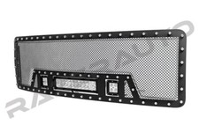 Black SS Mesh Grille Cutout Insert w/LED Lights for 08-10 Ford Super Duty F250 picture