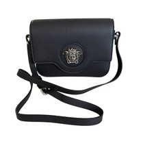 Versace 1008100 La Medusa Shoulder Bag Black Grained Leather Crossbody picture