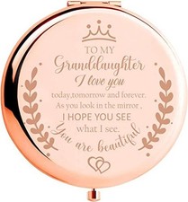 Soulpetals Granddaughter Gifts Compact Mirror Granddaughter-rose Gold picture