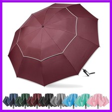62 Inch Large Inverted Golf Umbrella Windproof Reflective Stripe picture