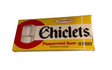 1989 Box Adams Chiclets Peppermint Gum Sealed 12 Pieces Not for Consumption NOS picture