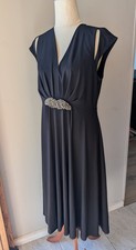 Leona by Leona Edmiston Black Embellished Evening Dress Size 12 Formal picture