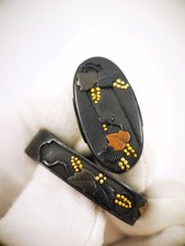 Japanese Type Grape motif Fuchi & Kashira for wakzaishi Edo Period Antique B191 picture