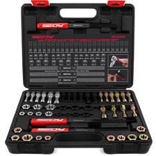 49PCS Thread Repair Tool Set - Metric & SAE Rethreading Kit for Automotive & Eng picture