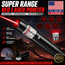 Rechargeable red Laser Pointer Long Range Beam Astronomy Pen picture