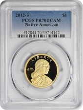 2012-S Sacagawea Native American Dollar PR70DCAM PCGS Proof 70 Deep Cameo picture