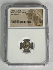 Indo-Scythians Azes I/II after c 58 BC AR Drachm Ch VF NGC picture