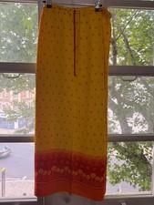 Elizabeth Shelton Maxi Skirt Womens 16 Yellow Floral 100% Viscose Boho picture
