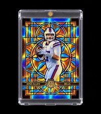 JOSH ALLEN STAINED GLASS ORANGE BLUE PRIZM REFRACTOR Jumbo 2025 Mosaic BILLS picture