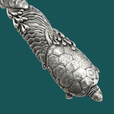 Rare Sterling Silver JAS R ARMIGER Souvenir Spoon Aesthetic Turtle Crab Seaweed picture