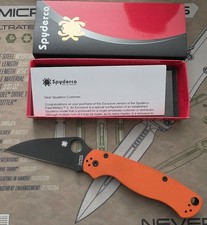 BNIB Spyderco C81GPWCORBK2 Paramilitary 2 Wharncliffe DLC Orange CTS-XHP picture