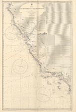 1885 / 1966 British Admiralty Nautical Map or Chart of the California Coast picture