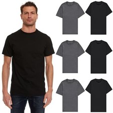 BILLIONHATS 6 Pack Men's Solid Colors Cotton T-Shirts Short Sleeve Lightweight picture