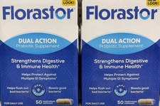 Florastor Dual Action Probiotic 2 BOXES / 50 Ct. Each Exp 10-2027  picture