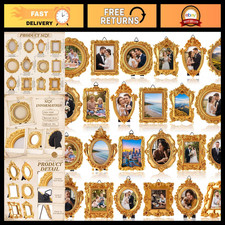 24 Pcs Mini Vintage Gold Picture Frames - Small Resin Photo Frame Set Bulk picture