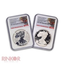 2012-S 75th Anniversary San Francisco Mint Silver Eagle 2-Coin Set NGC PF 69 picture