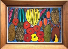 Haitian painting on Masonite  by Sisson Blanchard 16x24 signed & framed picture
