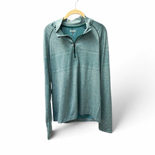 Rhone Men's Green Size Large 1/4 Zip Pullover Mock Neck Raglan Poly/Spandex picture