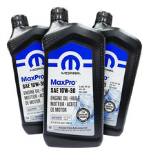 Mopar MaxPro SAE 10W-30 Synthetic Blend Engine Oil 3 Quart Jeep DodgeRam MS-6395 picture
