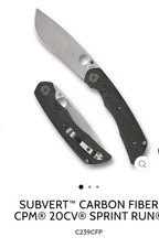 Spyderco Subvert C239CFP Carbon Fiber CPM 20CV Sprint Run Plain Edge picture