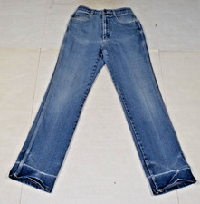 Vintage Womens Jeans Size 24 X 30 70s 80s Blue Cotton Poly Rayon Let Out Hems picture