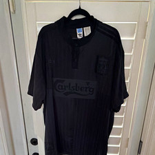 Authentic adidas Liverpool FC Black Soccer Jersey 3XL Short Sleeve Polyester picture