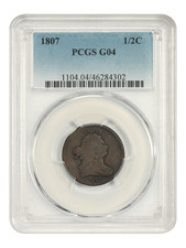 1807 1/2C PCGS Good 04 - Draped Bust Half Cent - Lower Mintage Issue picture