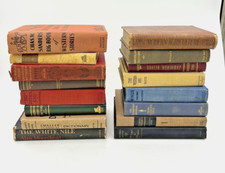 Vintage Book Lot of 10 Old Antiquarian Rare Decoration Hardcover Books picture