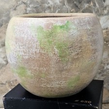 Salt-Kissed Hand-Sanded Artisan Pottery - Weathered Patina Vessel picture