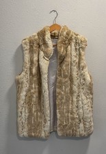 Donna Salyers Fabulous Furs Women's L Beige/Brown Vest picture