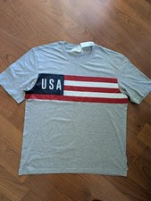 H&M L.O.G.G. Men's USA Flag Graphic T-Shirt Grey Size L New With Tags NWT picture