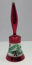 Radko 1996 Tiffany Bell Christmas Ornament Red 8.5” picture
