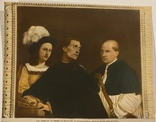 Alinari Hand-Tinted Photo Giorgione “Concerto” Pitti Palace Florence c1900 picture