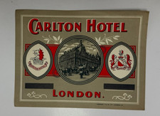 Vintage Carlton Hotel London Luggage Label  Howard & Jones Litho picture