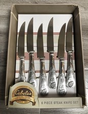 CAMBRIDGE - PINE CONE - 6 STEAK KNIFE SET - STAINLESS  FLATWARE SILVERWARE - NEW picture