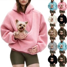 Casual Hoodies Kangaroo Dog Pet Holder Carrier Big Pouch Pocket Pullovers Sweats picture