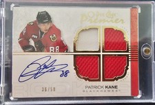 07-08 Patrick Kane OPC Premier #/50 Rookie Patch Auto picture