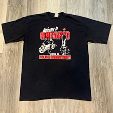 Rare VTG 90s Banshee Bikers Welcome to Ontario Home of Police Brutally Tee Shirt picture