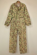 VTG WWII US Army or Marine Corps Frogskin Camo HBT Coveralls WW2 USMC picture