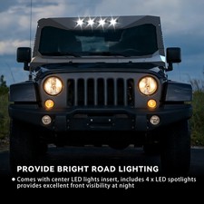 Windshield Frame Cover Sun Visor Cowl Armor For Jeep Wrangler JK 2007-2018 Steel picture