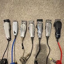 Lot Of 7 Professional Barber Clippers - (6) Andis & (1) Wahl - All Working picture