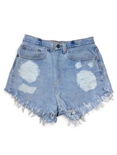 LEVI’S 550 Custom Cut Off Denim Shorts Sz 38 Light Wash Distressed Cotton Jorts picture