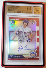 PETE ALONSO 2019 BOWMAN CHROME ROOKIE AUTO ON CARD RED REFRACTOR /5 BGS 9.5/10🔥 picture