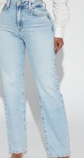 Fashion Nova Women's Light Blue Straight Denim Jeans 99% Cotton 5-Pocket Design picture