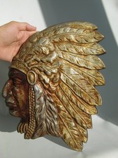 Vintage aluminum bas-relief of a Native American from the USSR picture