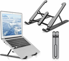Foldable Adjustable Laptop Stand Dual Phone Holder Portable Notebook Tablet picture