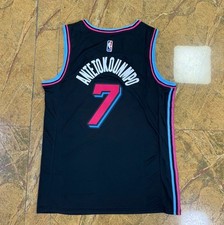 Men's Giannis #7 Antetokounmpo Black Miami Heat Swingman Fully Stitched Sizes picture
