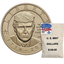 IN HAND SEALED 2026 Semiquincentennial President Donald Trump $1 Coin Bag $100 picture